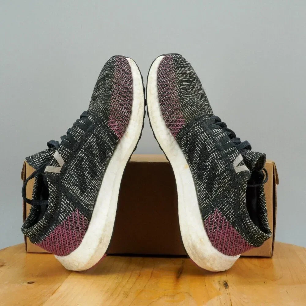 Adidas PureBoost Go Womens Size 7 Shoes Black Gray Pink Running Athletic Sneaker